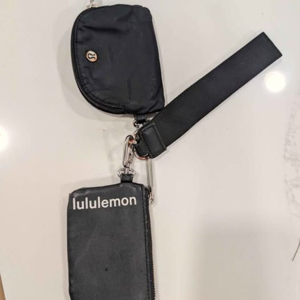 Lululemon Dual Pouch Wristlet Wallet Coin Purse Black